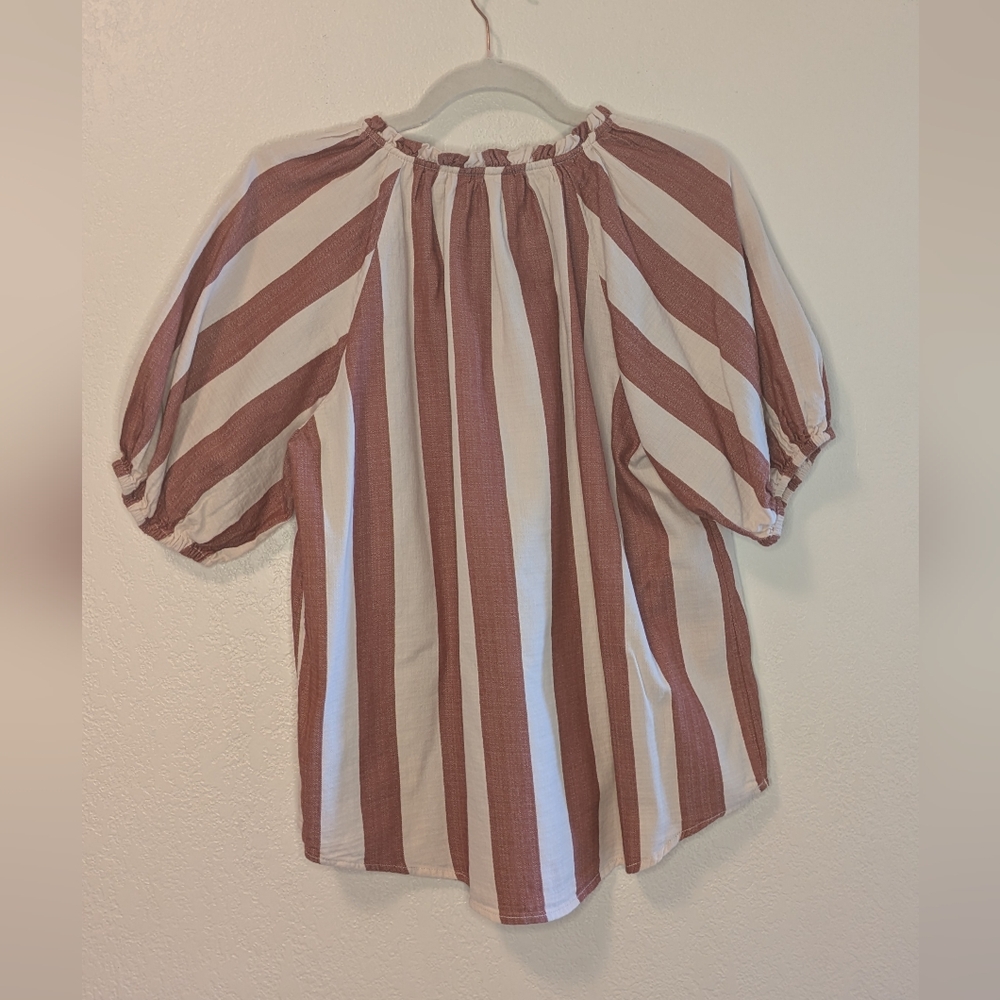 Knox Rose Striped Puff Sleeve Blouse - Picture 4 of 8